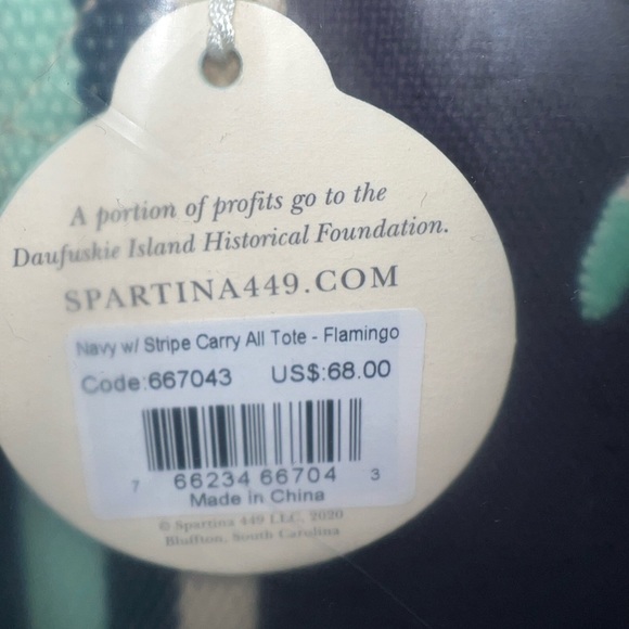 Spartina navy blue flamingo tote New with tags - Picture 5 of 6